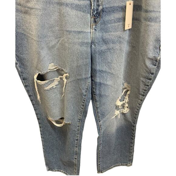 NWT Good American Good Boy Ripped Jeans SZ 16 - Picture 5 of 9